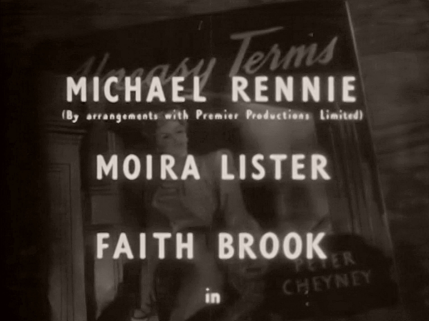 Main title from Uneasy Terms (1948) (3). Michael Rennie, Moira Lister, Faith Brook in