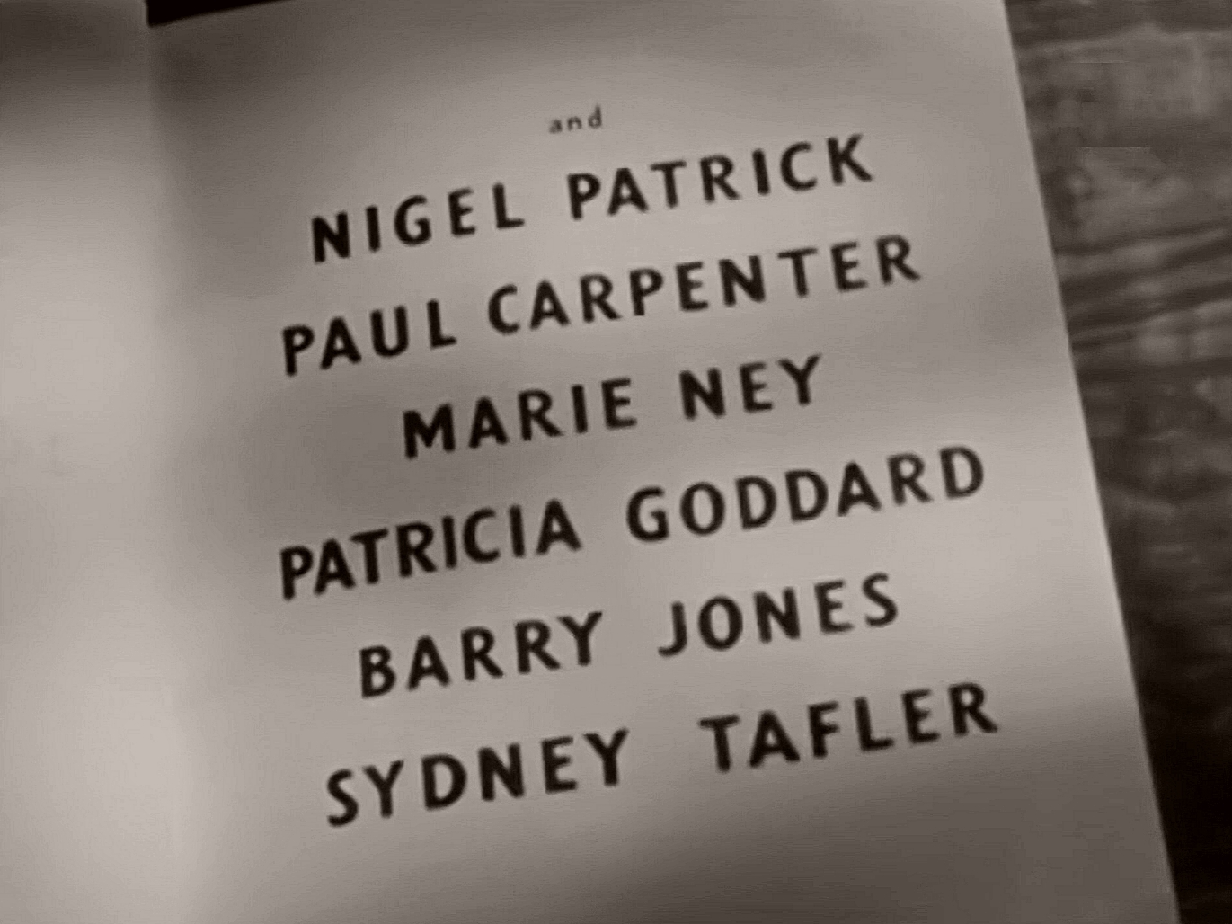 Main title from Uneasy Terms (1948) (6). Nigel Patrick, Paul Carpenter, Marie Ney, Patricia Goddard, Barry Jones, Sydney Tafler