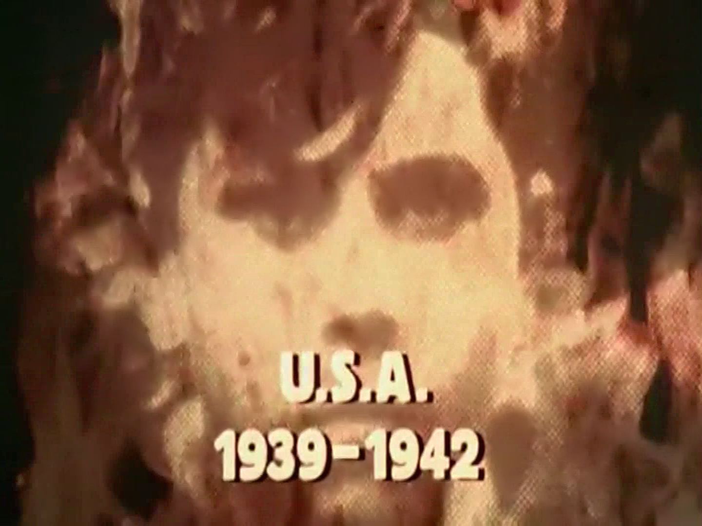 Main title from the 1973 ‘On Our Way’ episode of The World at War (1973-74) (2). USA 1939-1942